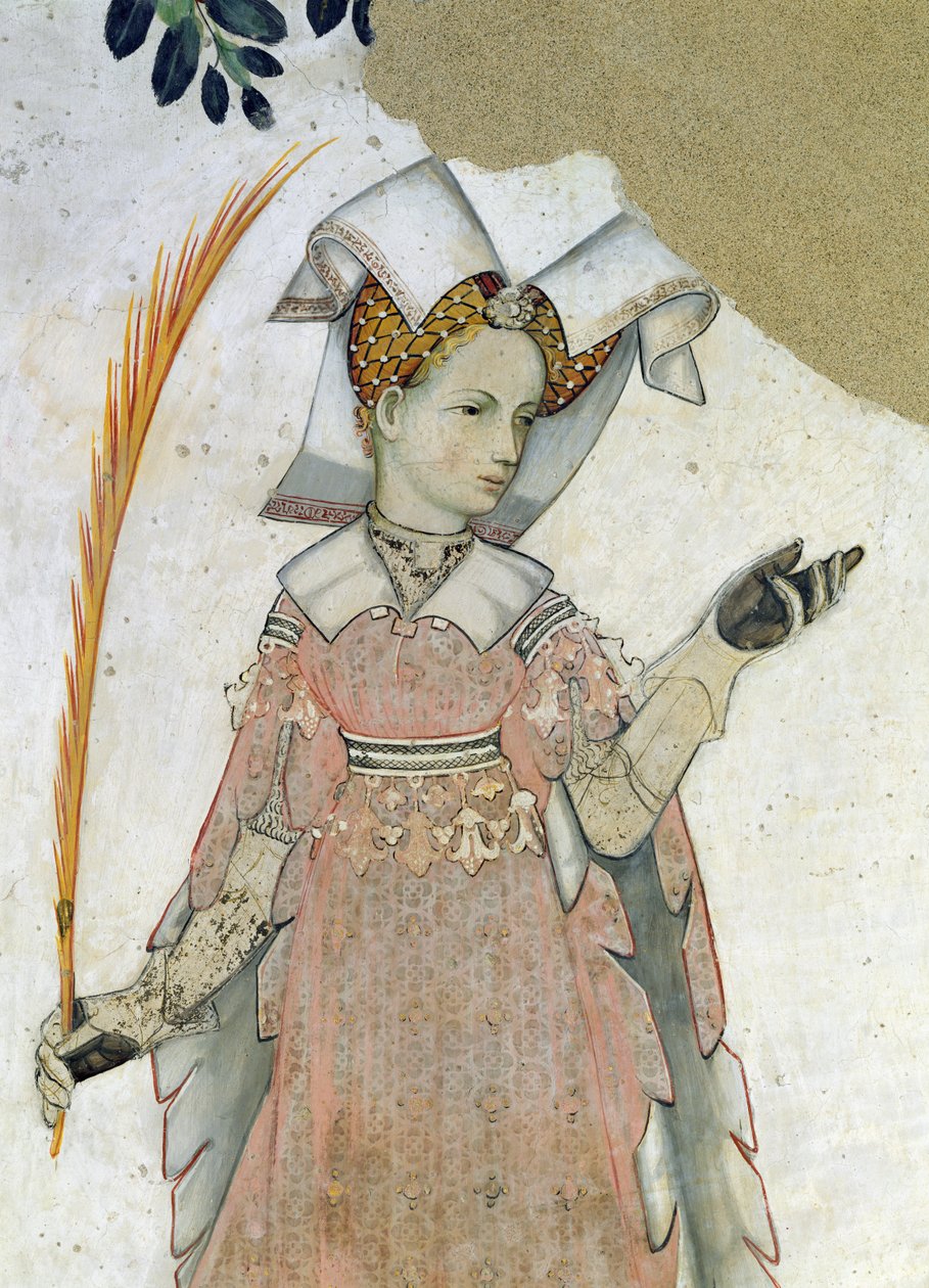 Les Neuf Preux et les Neuf Preuses, détail de Teuta, c.1418-30 - Giacomo Jaquerio