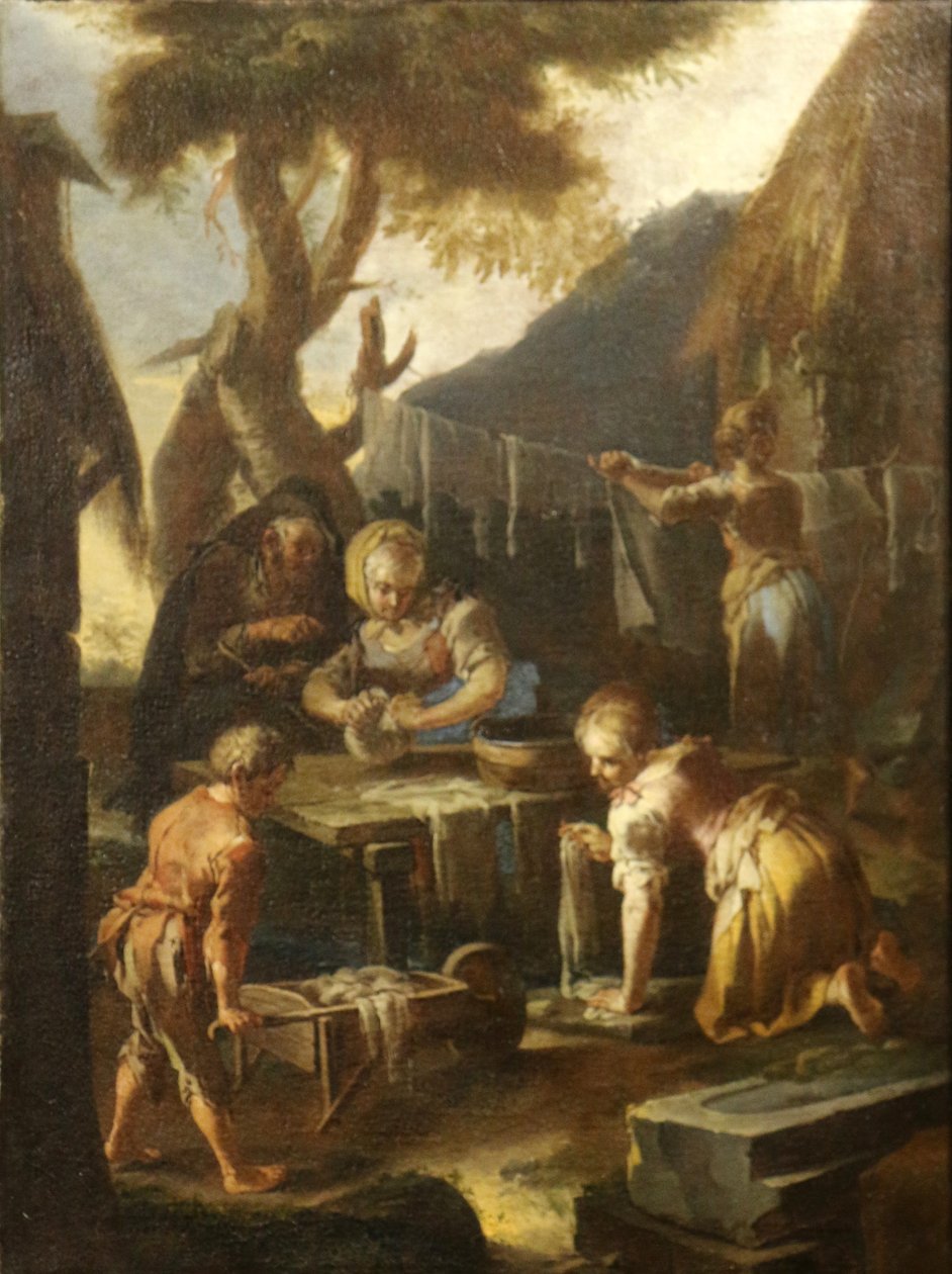 Français :  Les Lavandières femmes laveuses - Giacomo Francesco Cipper