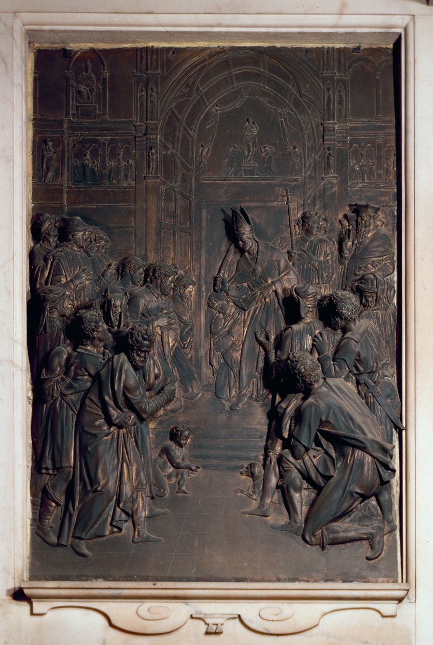 Saint Antoine absout la seigneurie, relief de la chapelle Salviati (bronze) - Giambologna