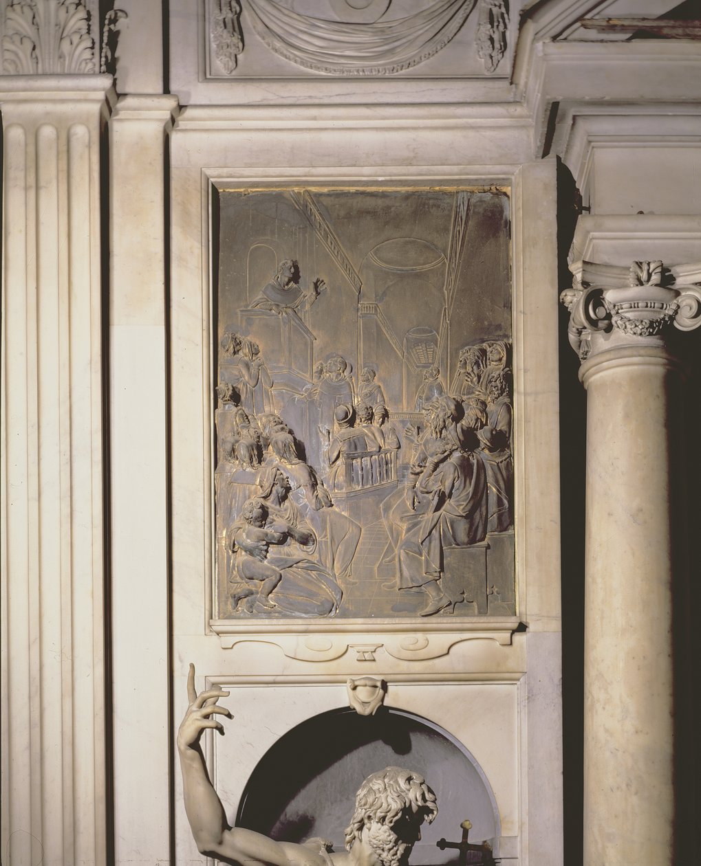 Saint Antoine prêchant, relief de la chapelle Salviati - Giambologna