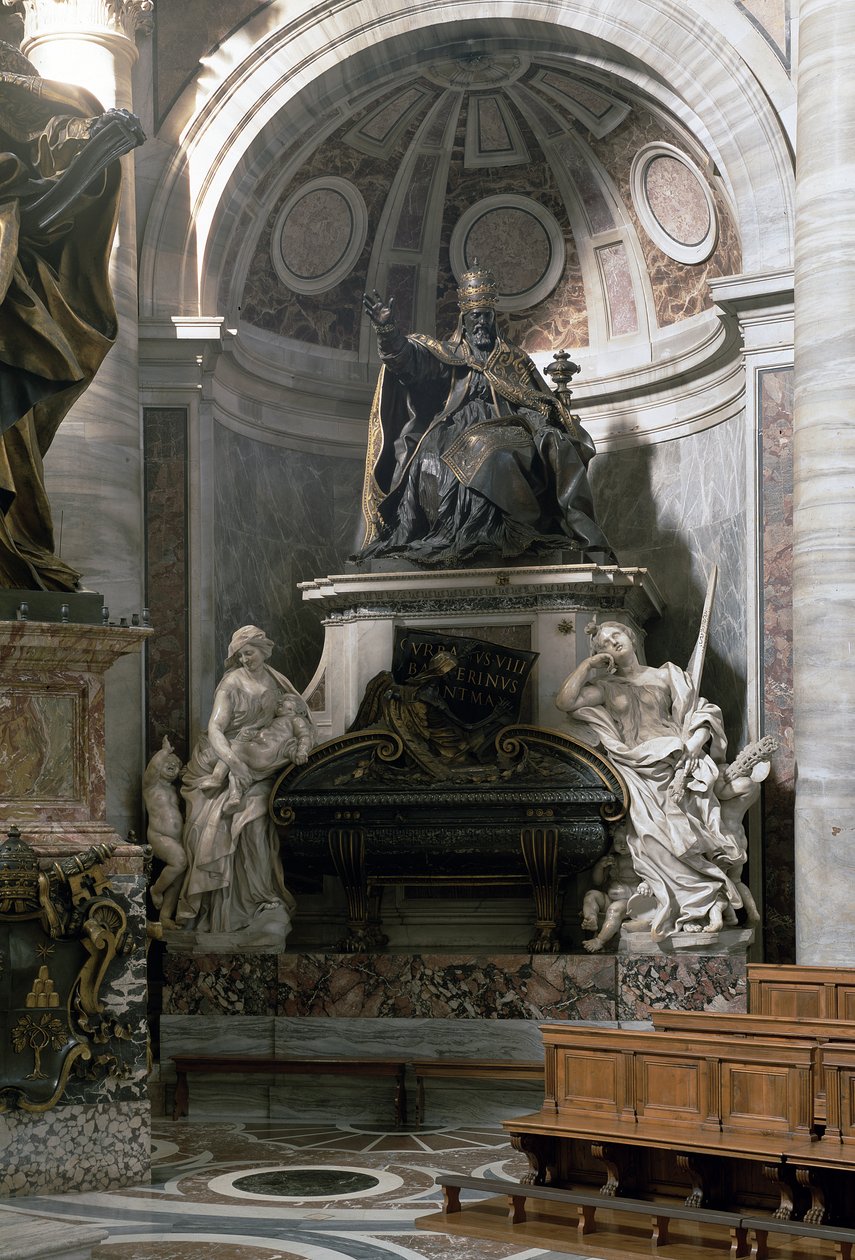 Monument à Urbain VIII (1623-44) avec les figures de la Charité et de la Justice - Gian Lorenzo Bernini