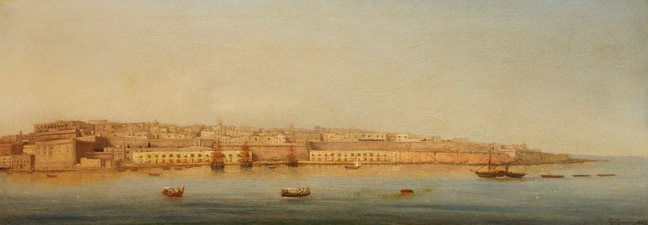 Grand Harbour, La Valette, 1869 - Giancinto Gianni