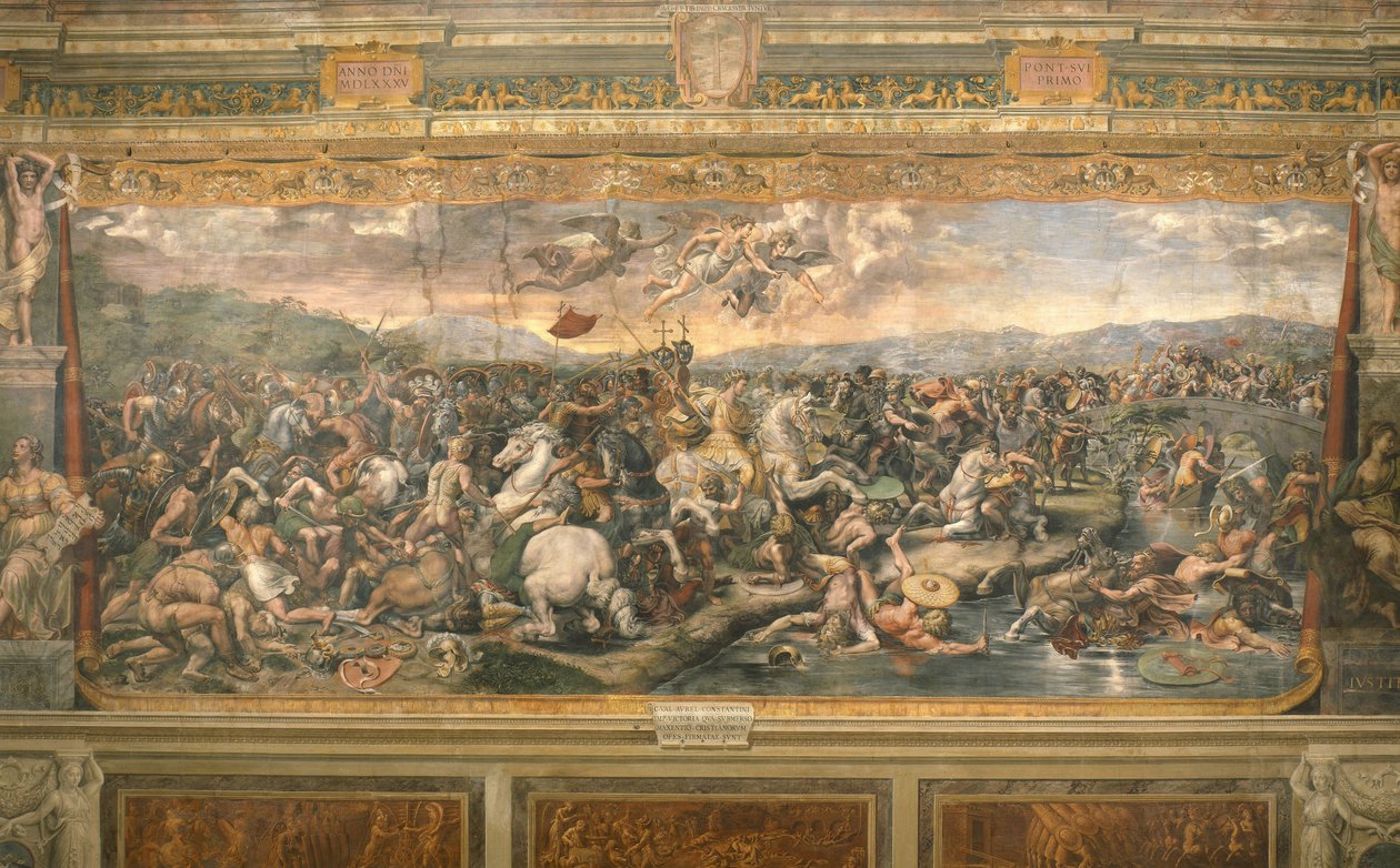 La bataille du pont Milvius, 1517-1524 - Gianfrancesco Penni