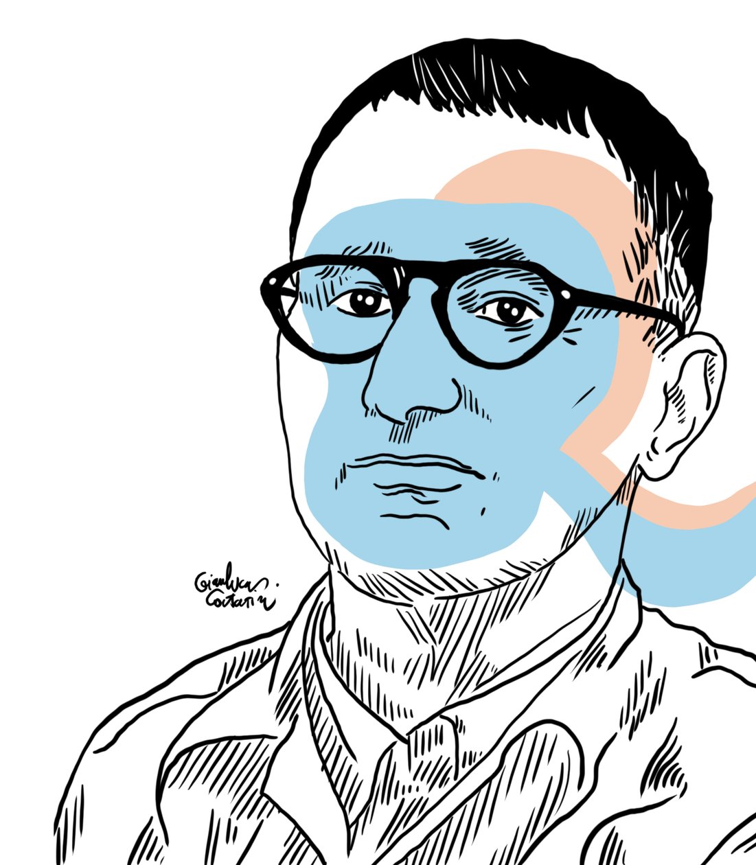 Portrait de Bertolt Brecht, 2022 (numérique) - Gianluca Costantini