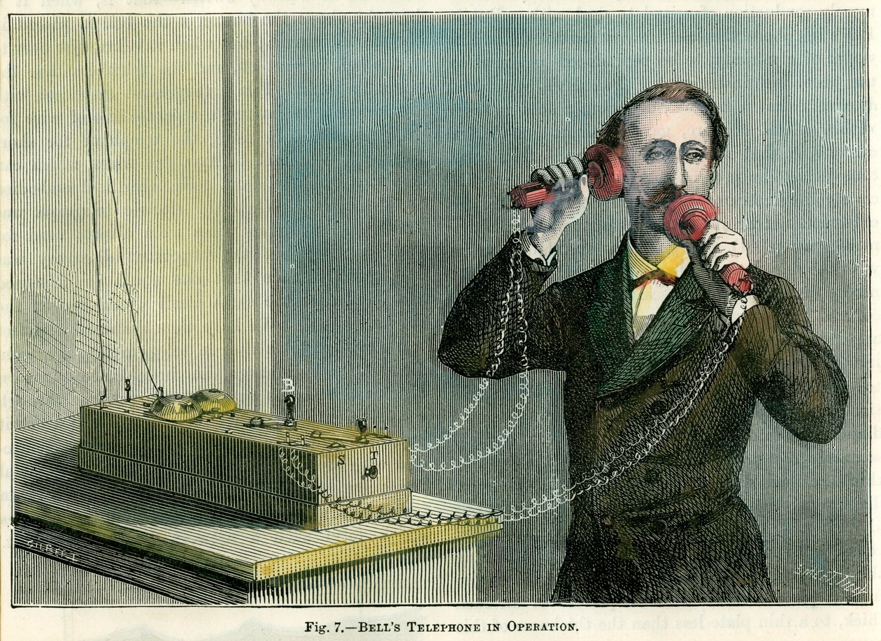 Téléphone de Bell en fonctionnement, fin du 19e siècle - Gilbert