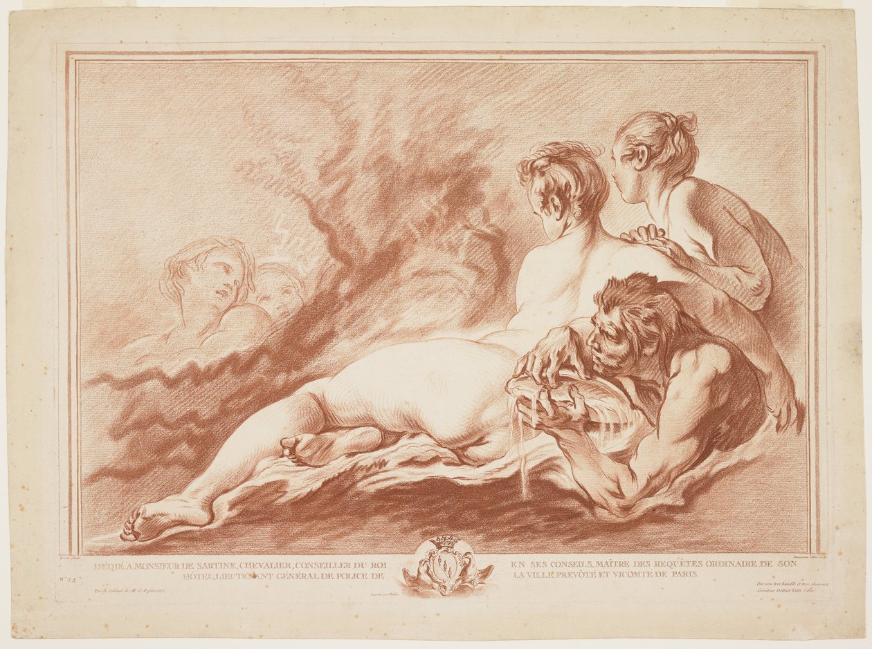 Néréides et Triton, vers 1762 - Giles Demarteau
