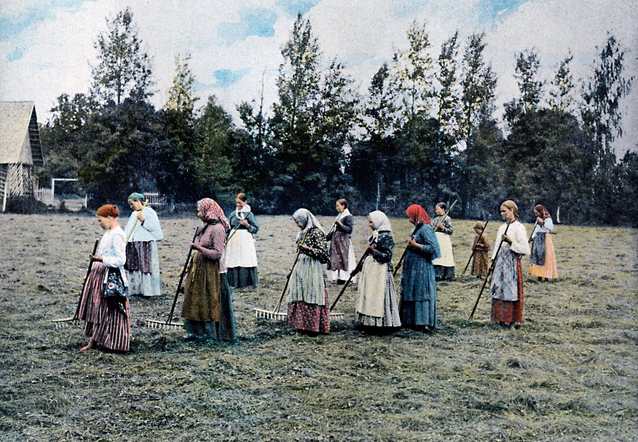 Fenaison autour de Moscou, Russie, vers 1890 - Gillot
