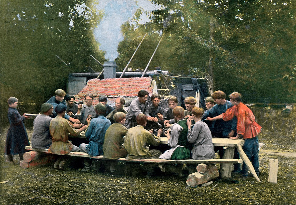 Cantine des ouvriers dans un village, Russie - Gillot
