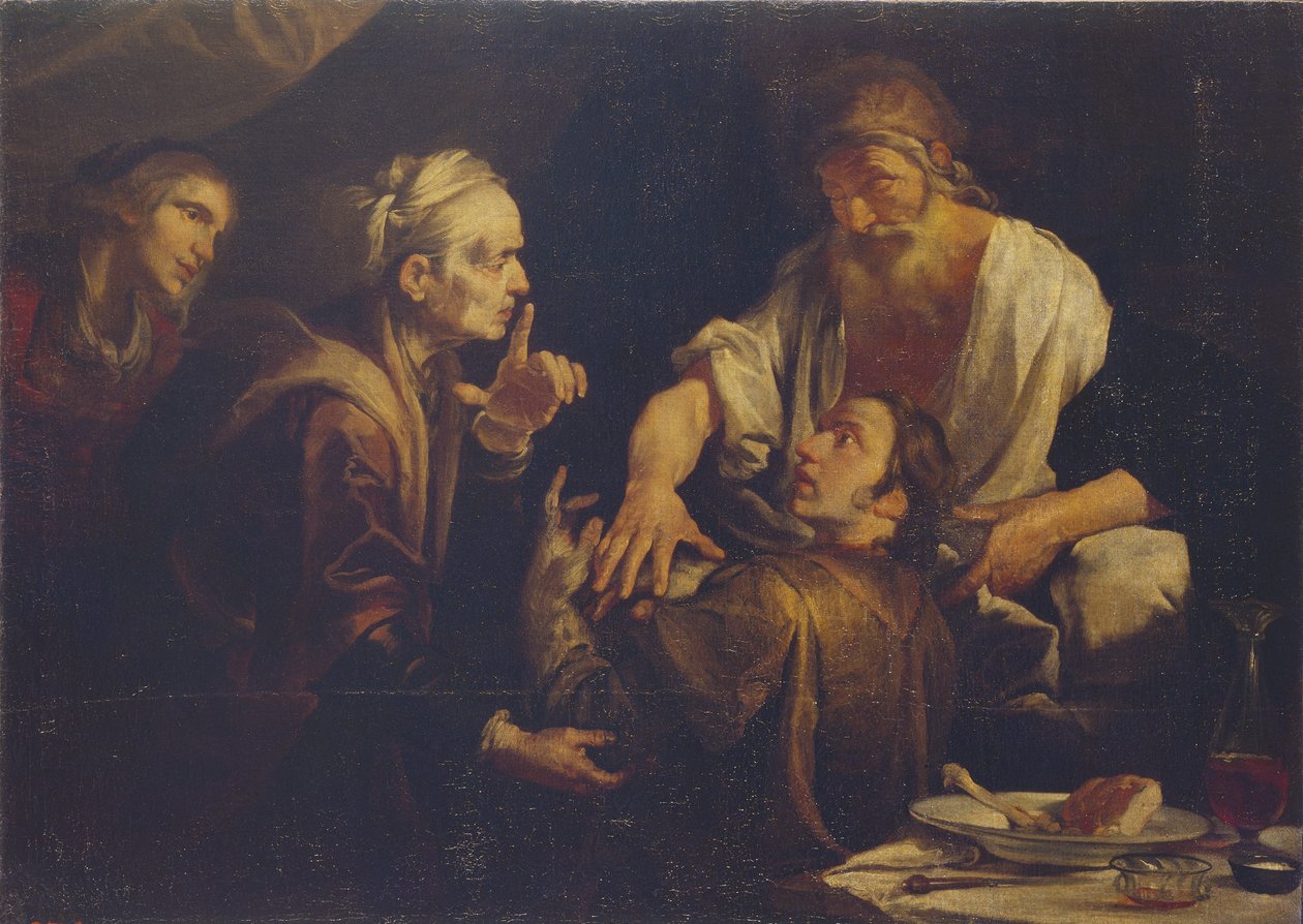 Isaac bénissant Jacob, 1640s - Gioacchino Assereto