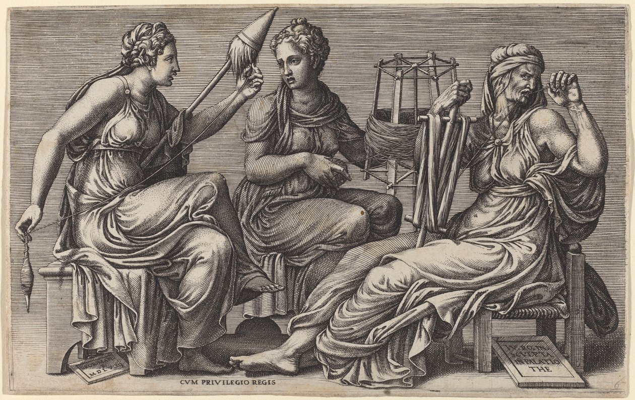 Les trois Parques - Giorgio Ghisi after Giulio Romano