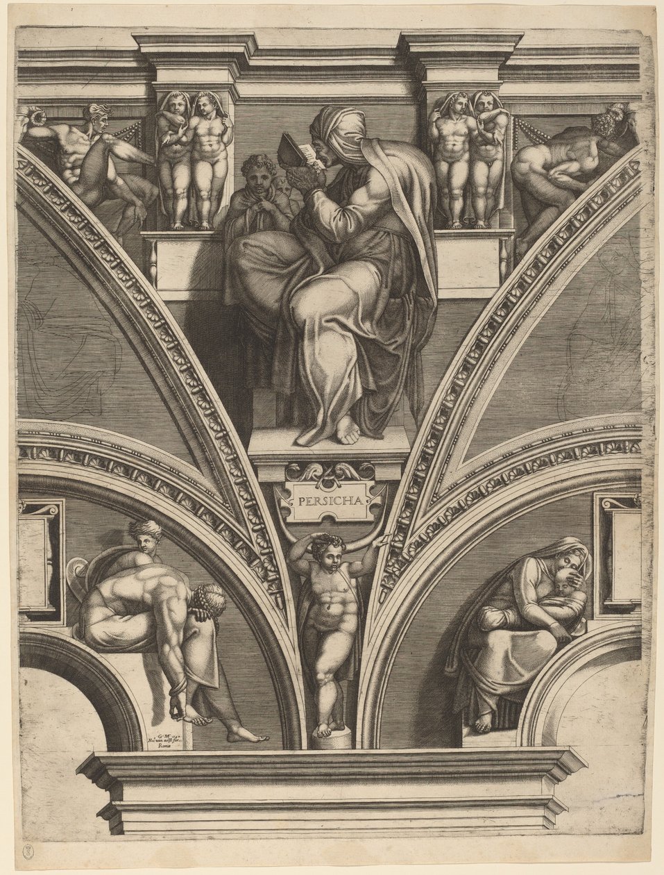 La Sibylle persane - Giorgio Ghisi after Michelangelo