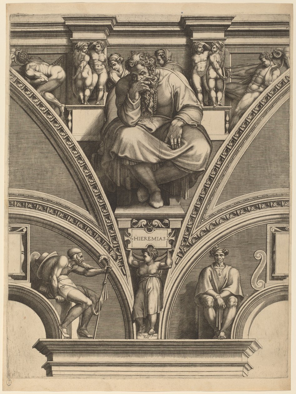 Le Prophète Jérémie - Giorgio Ghisi after Michelangelo