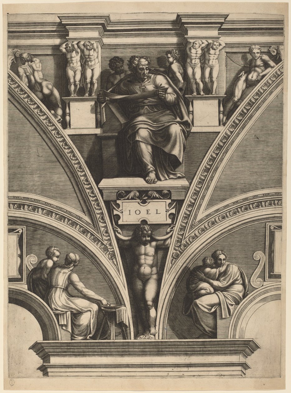 Le Prophète Joël - Giorgio Ghisi after Michelangelo