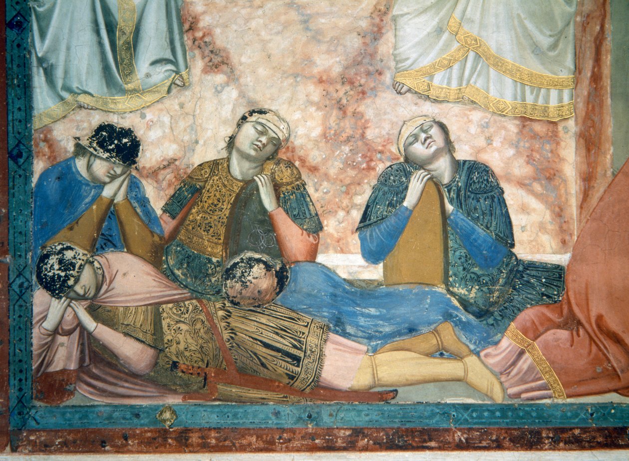 Noli Me Tangere, détail des soldats endormis (détail) - Giotto di Bondone