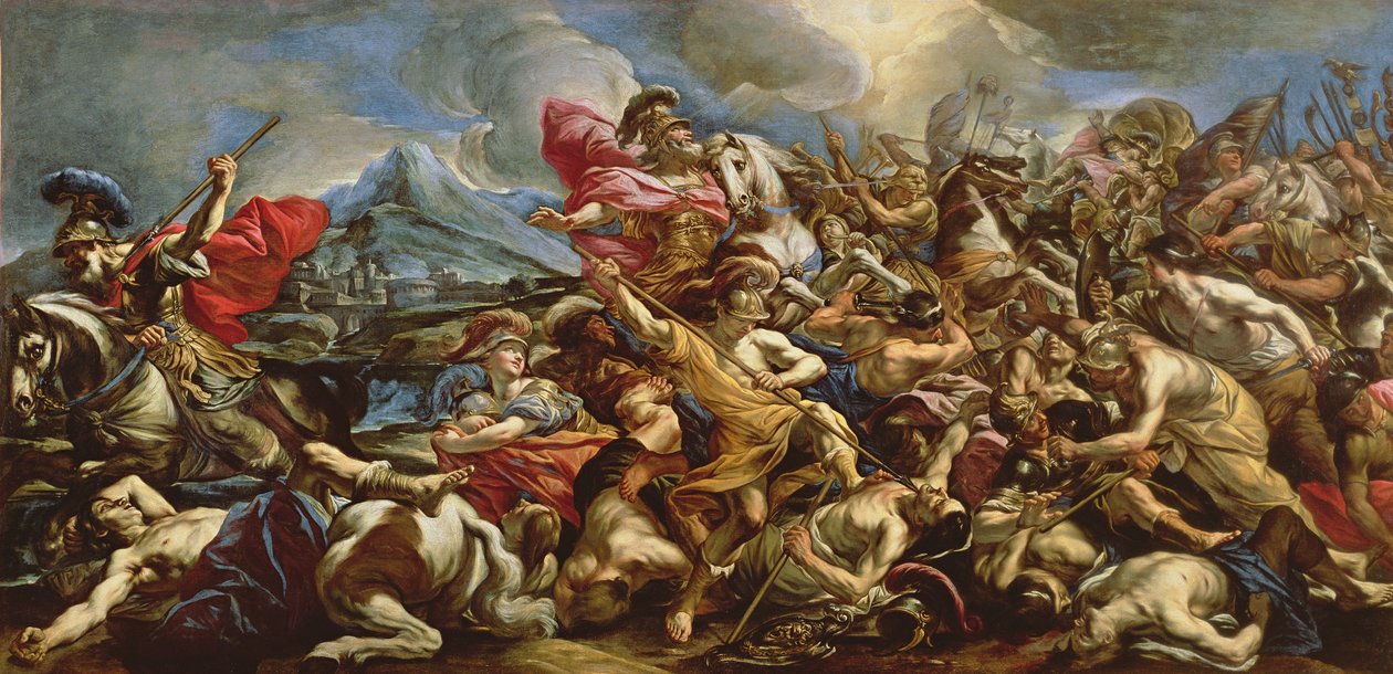 Josué arrêtant le soleil pour vaincre les Amalécites - Giovanni Battista Benaschi