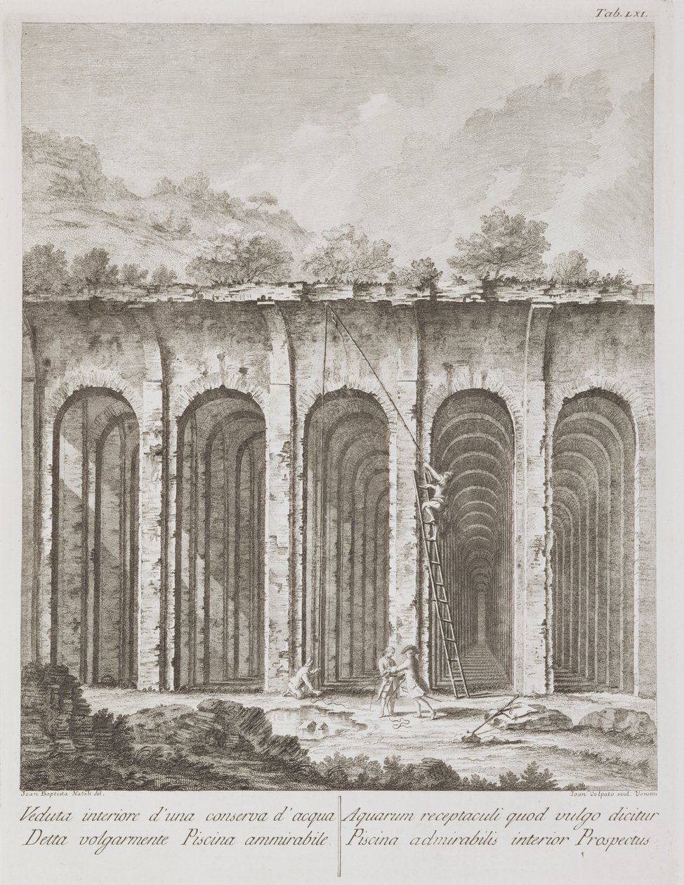 Piscina Mirabilis, de Avanzi della Antichita esistenti a Pozzuoli, Cuma, e Baja par Paulo Antonio Paoli, gravé par Giovanni Volpato (1735-1803) - Giovanni Battista III Natali
