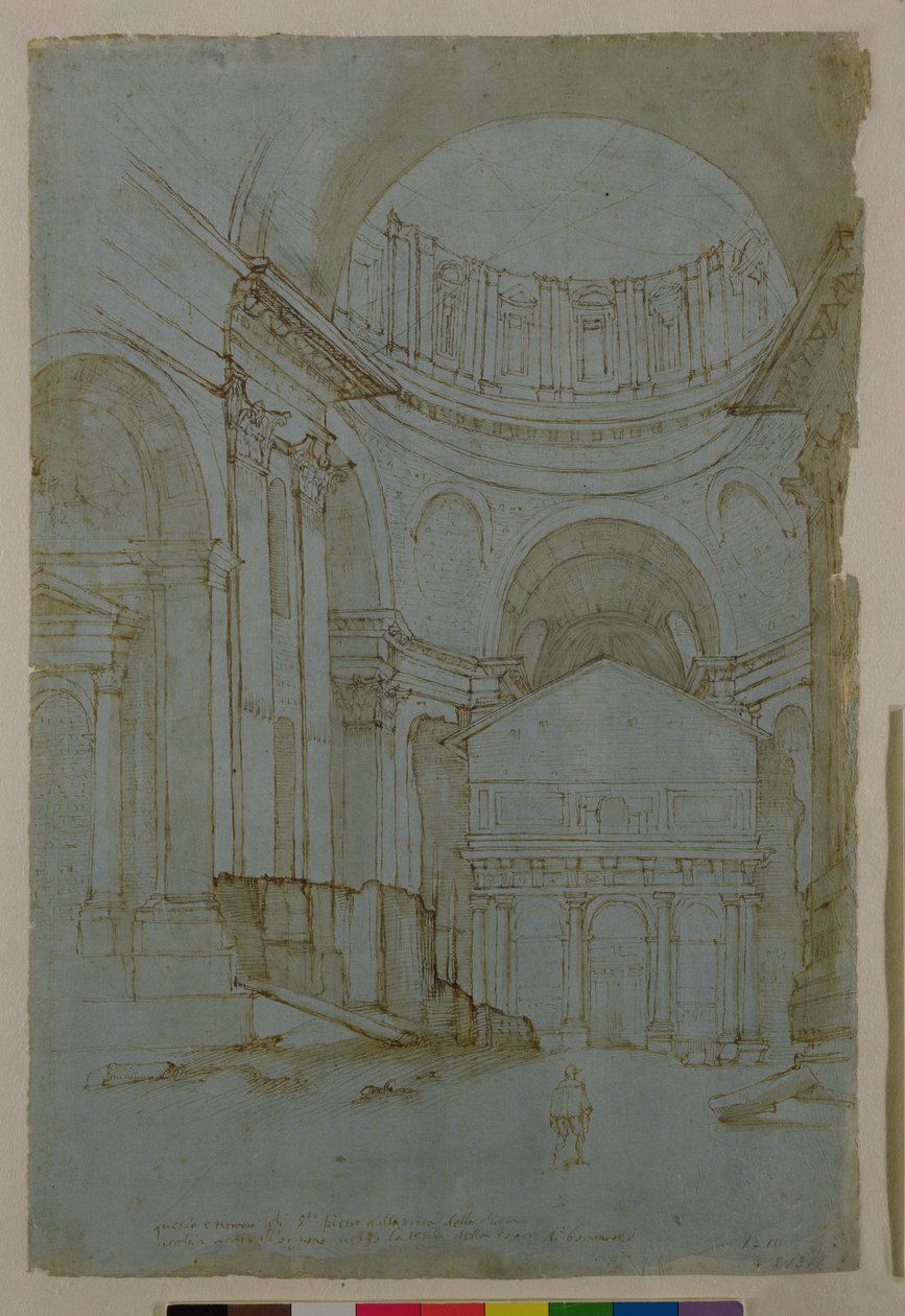 Vue dans la nouvelle Saint-Pierre à Rome - Giovanni Battista Naldini