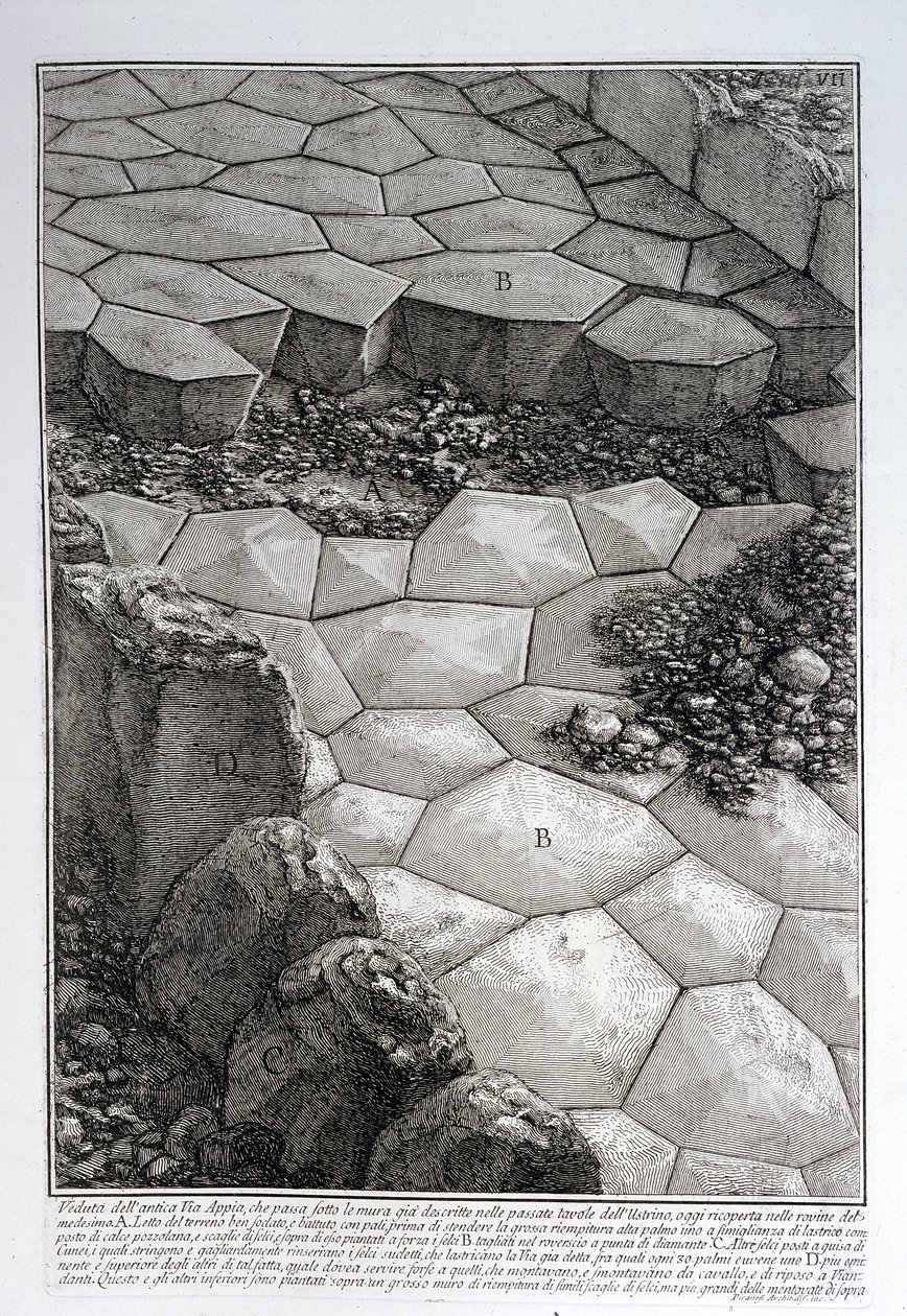Le pavage de la Via Appia Antica, de 