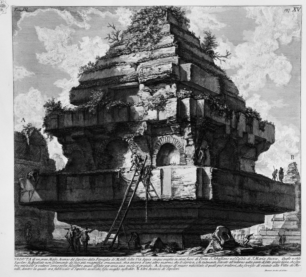 Le tombeau sur la Via Appia - Giovanni Battista Piranesi