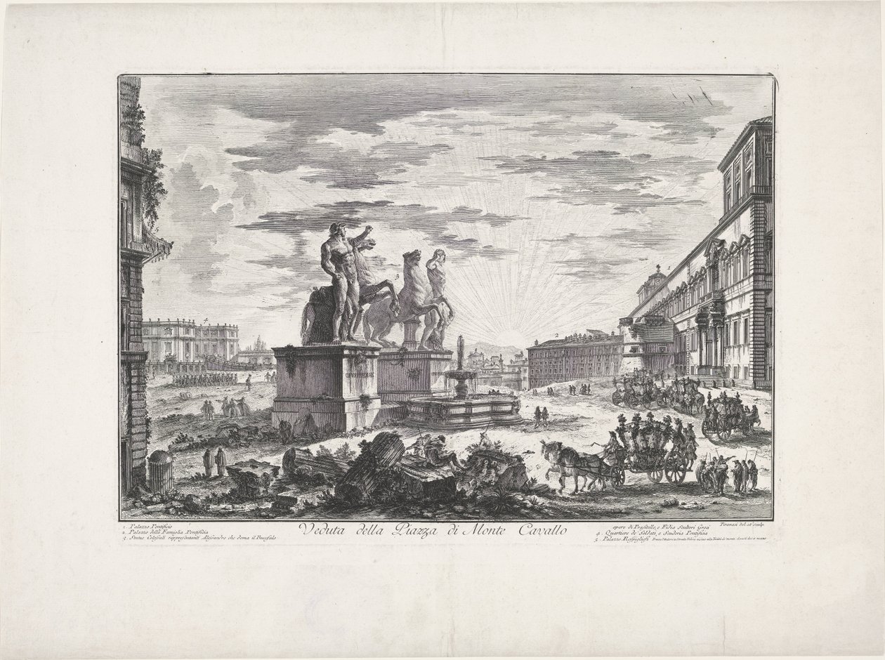 Vue de la Piazza di Monte Cavallo - Giovanni Battista Piranesi