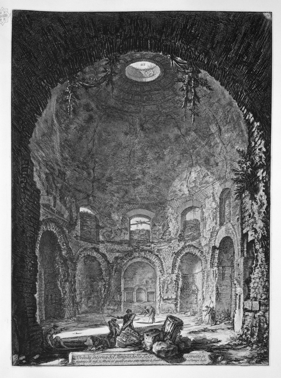 Vue intérieure du Temple de la Toux construit en briques et en tufs - Giovanni Battista Piranesi