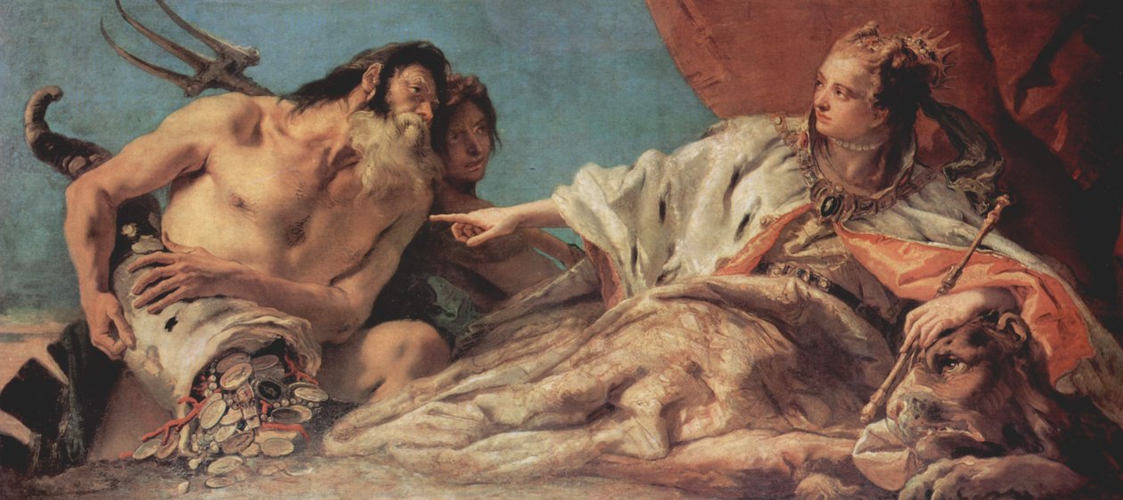 Neptune offre des sacrifices à la ville de Venise - Giovanni Battista Tiepolo