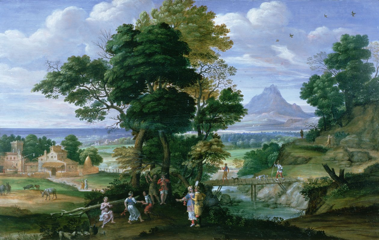 Paysage avec des gens, début du XVIIe siècle - Giovanni Battista Viola
