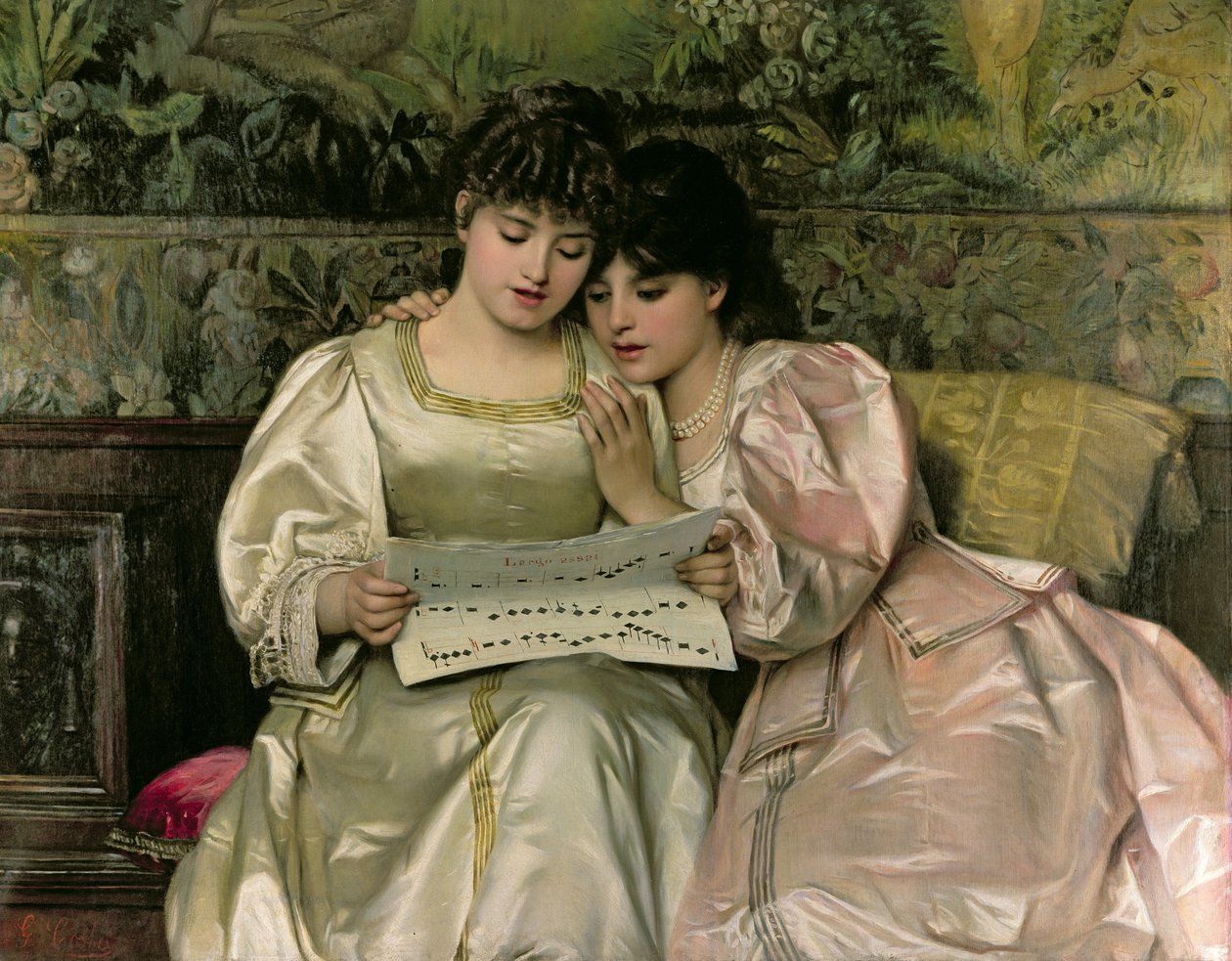 Deux filles chantant - Giovanni Costa