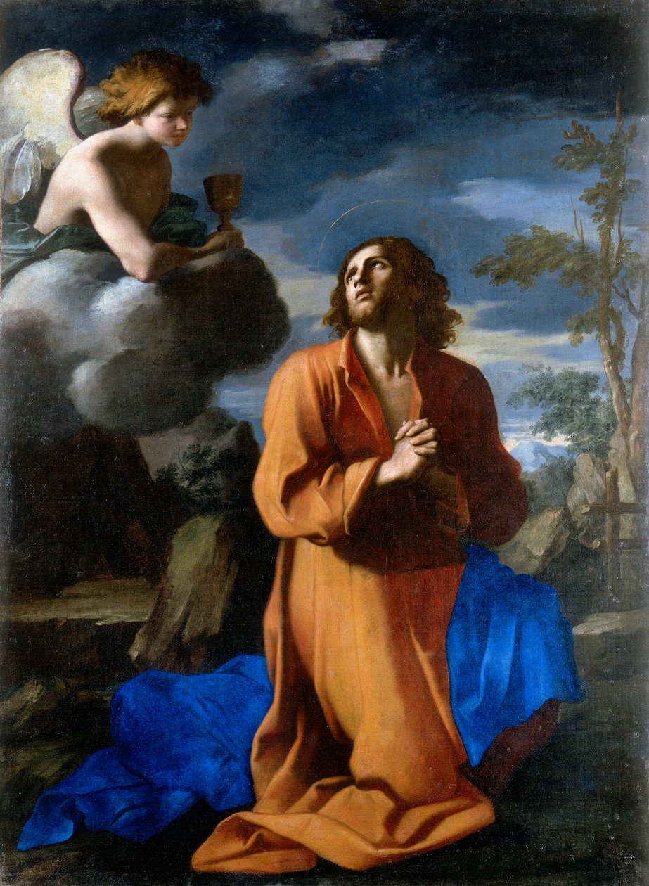 Christ dans le jardin des oliviers. Œuvre de Giovanni Domenico Cerrini - Giovanni Domenico Cerrini
