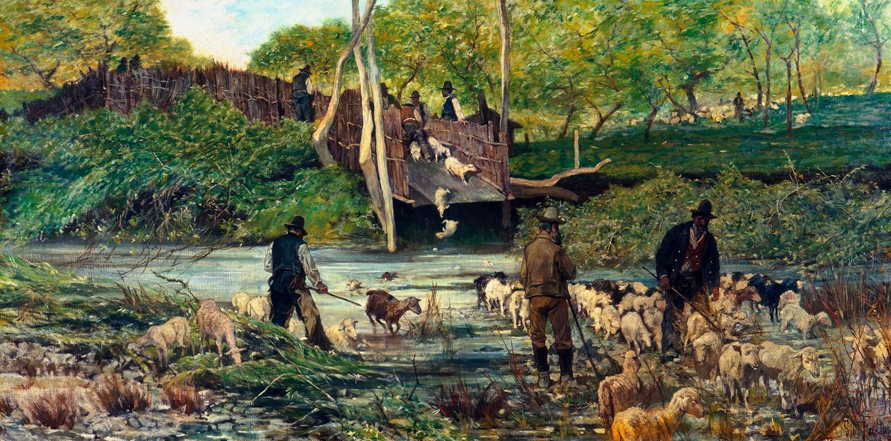 Saut des moutons (Il salto delle pecore) - Giovanni Fattori