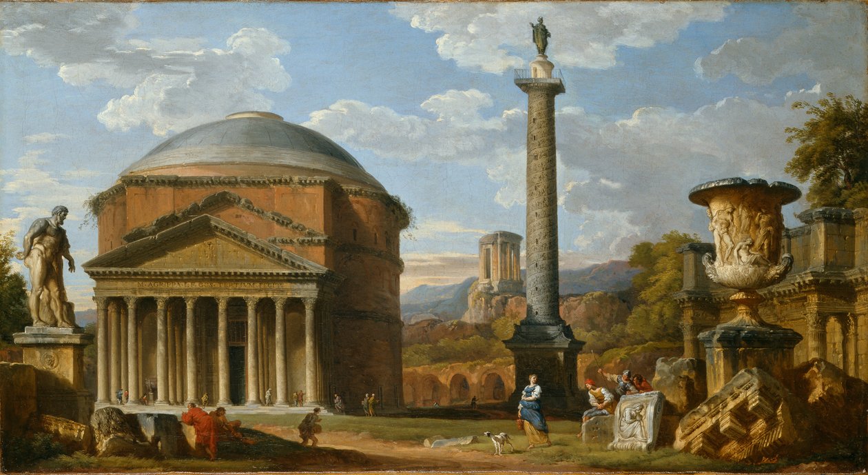 Capriccio de ruines romaines avec le Panthéon, 1737 - Giovanni Paolo Pannini