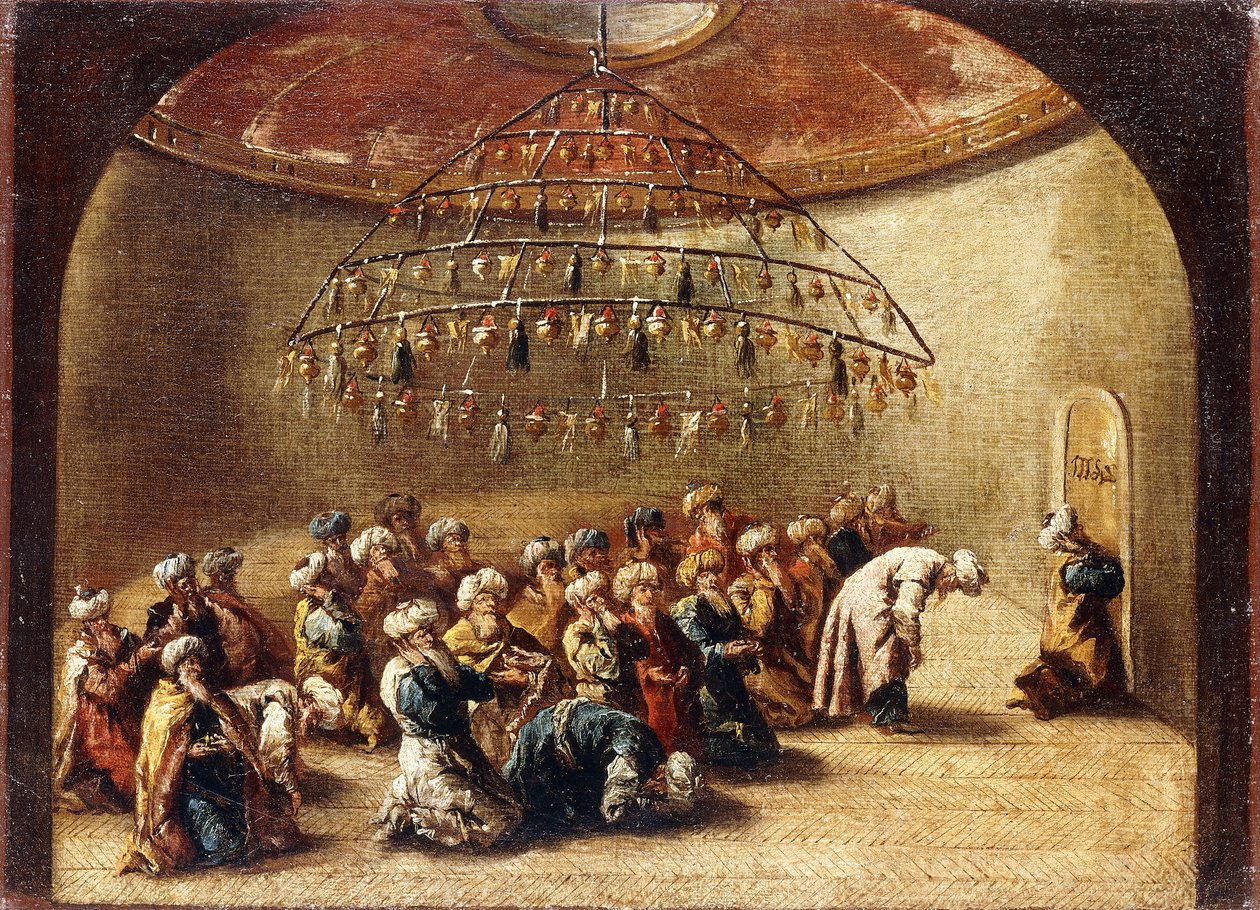 Turcs en prière dans une mosquée - Giovanni Antonio Guardi