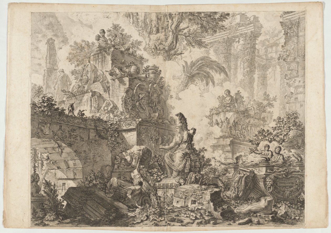 Frontispice, avec statue de Minerve - Giovanni Battista Piranesi