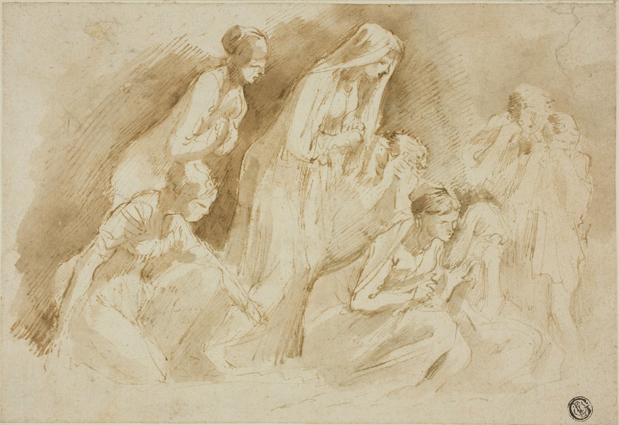 Les pleureuses autour du Christ mort - Giovanni Benedetto Castiglione