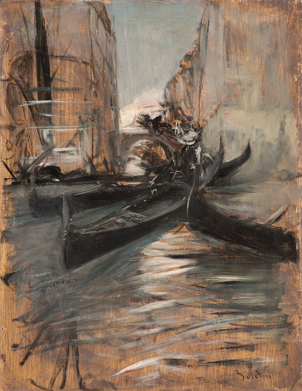 Canal avec gondoles, Venise, Italie, 1910-14 - Giovanni Boldini