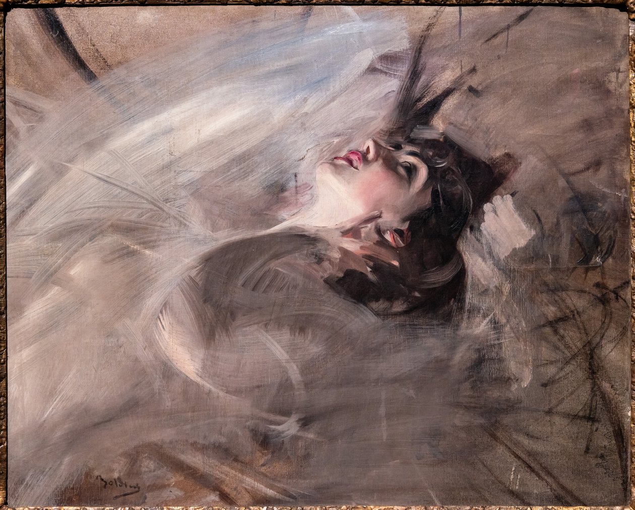 Jeune Femme Allongée à Mi-Corps - Giovanni Boldini
