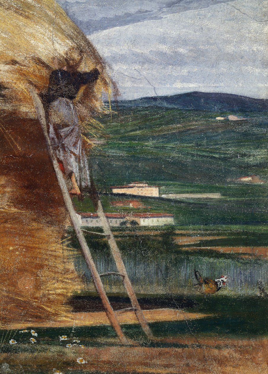 Meule de foin, un paysan sur une échelle - Giovanni Boldini