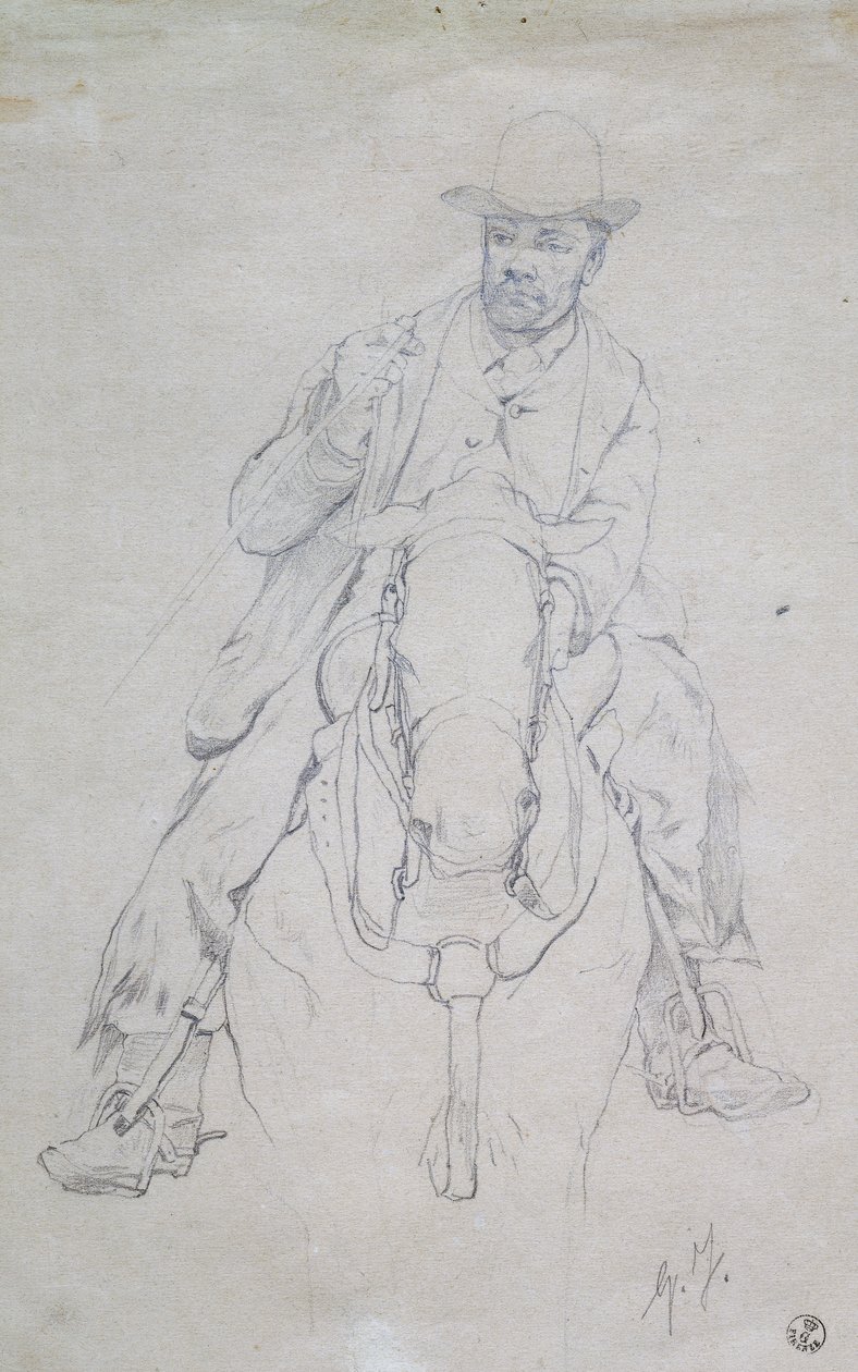 Buttero à cheval (cow-boy toscan) - Giovanni Fattori