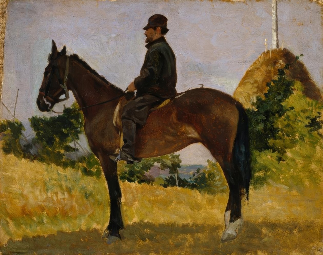 Diego Martelli à cheval - Giovanni Fattori