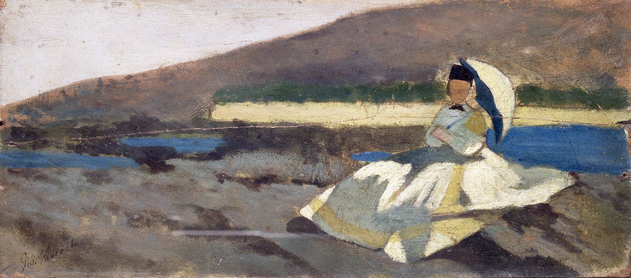 Dame assise dans un paysage - Giovanni Fattori