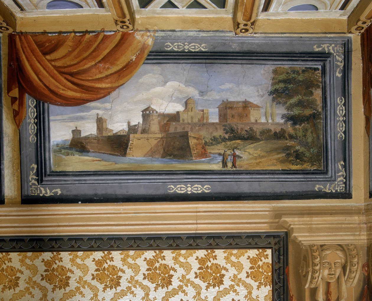 Paysage rural avec bâtiments - Giovanni Francesco Barbieri