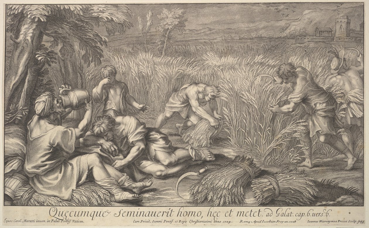 Moissonneurs de grain, 1704 - Giovanni Girolamo Frezza