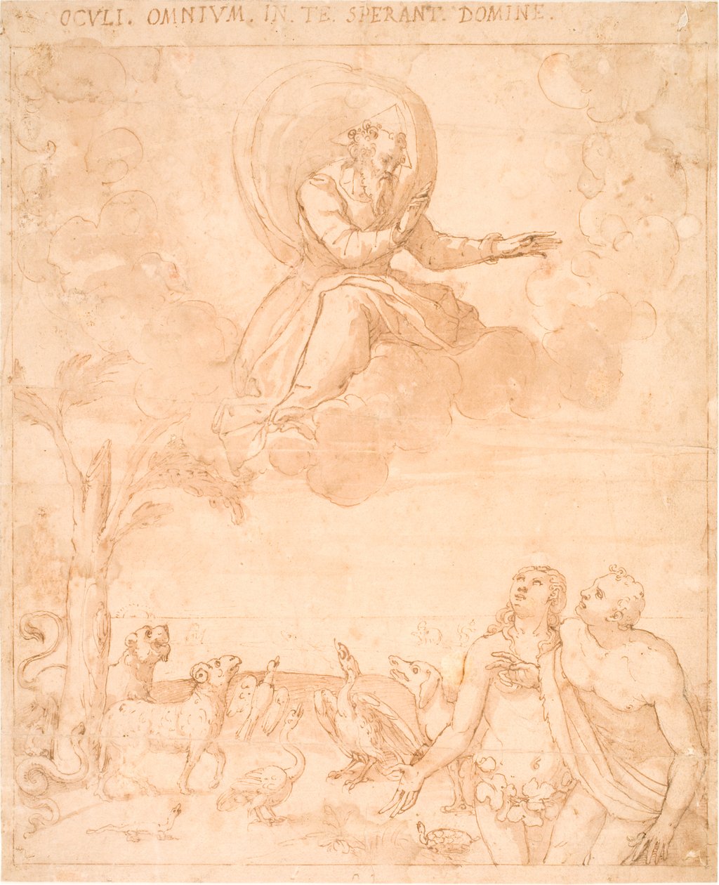 Dieu interroge Adam et Ève après la chute - Giovanni Guerra