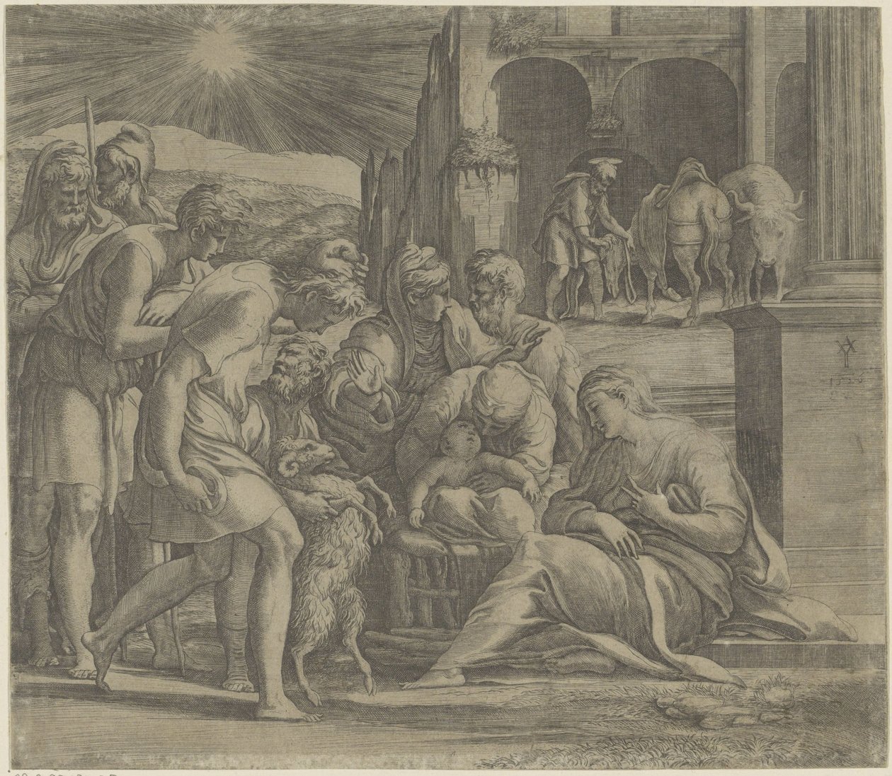 Adoration des bergers - Giovanni Jacopo Caraglio