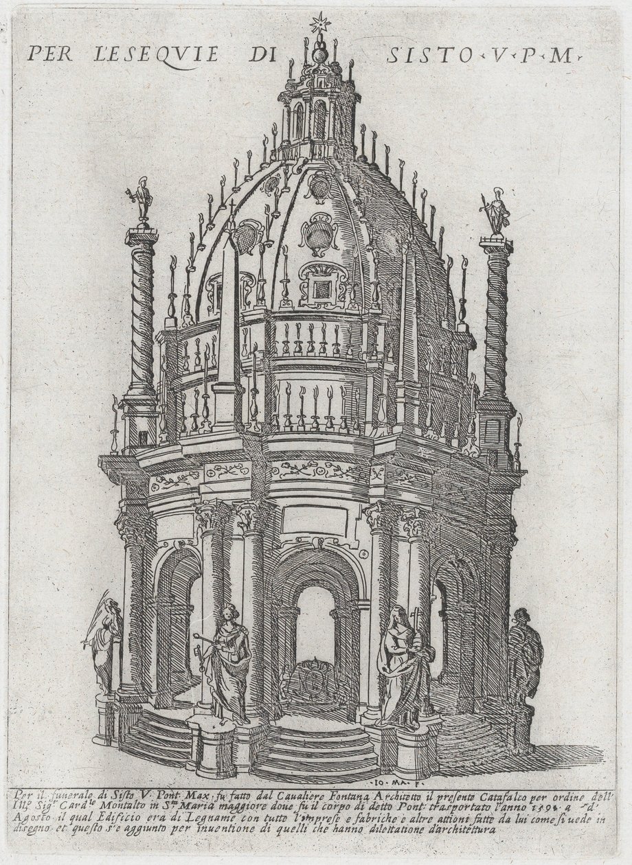 Catafalque pour le pape Sixte V, 1591 - Giovanni Maggi