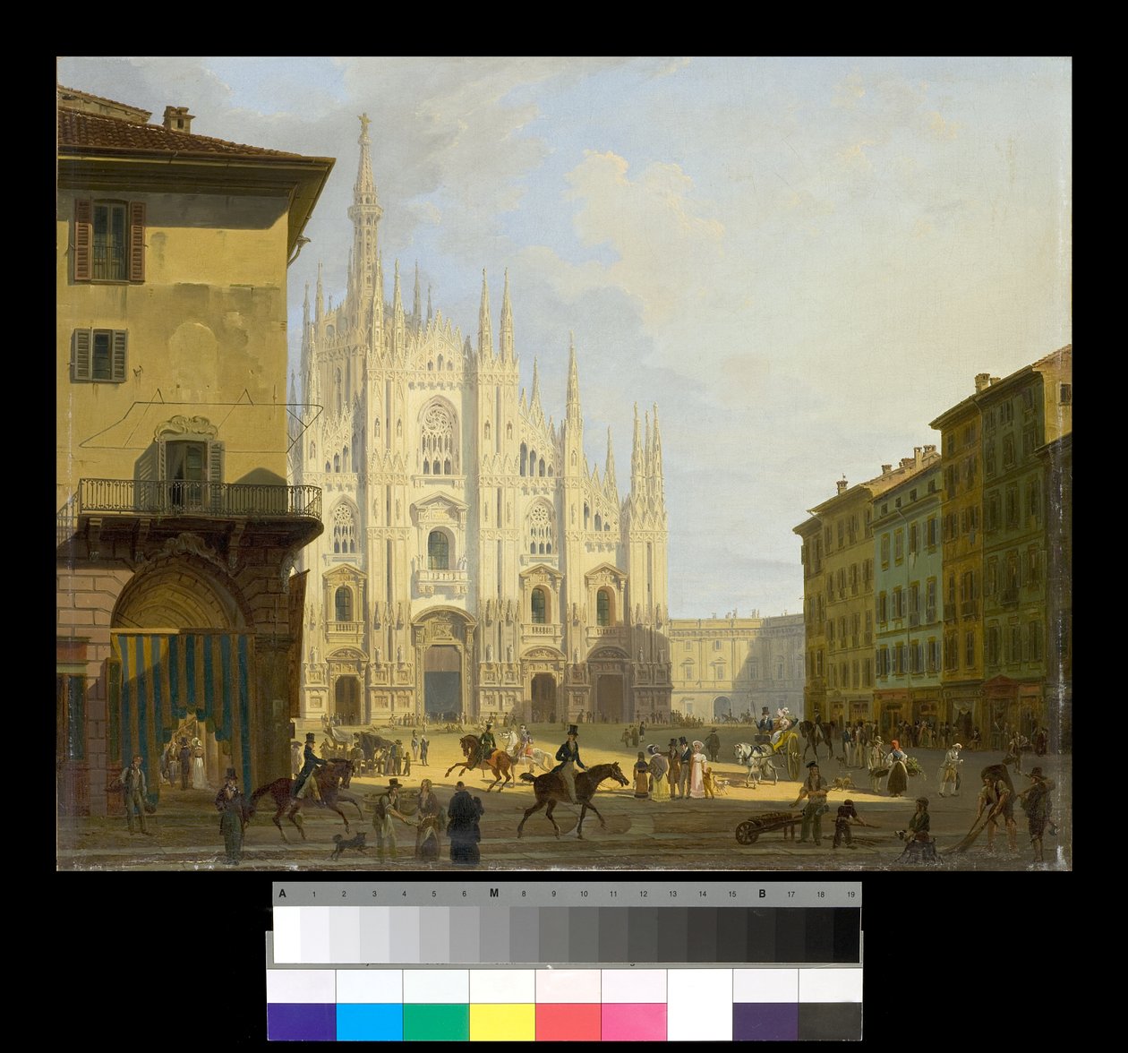 Vue de la Piazza Duomo à Milan - Giovanni Migliara