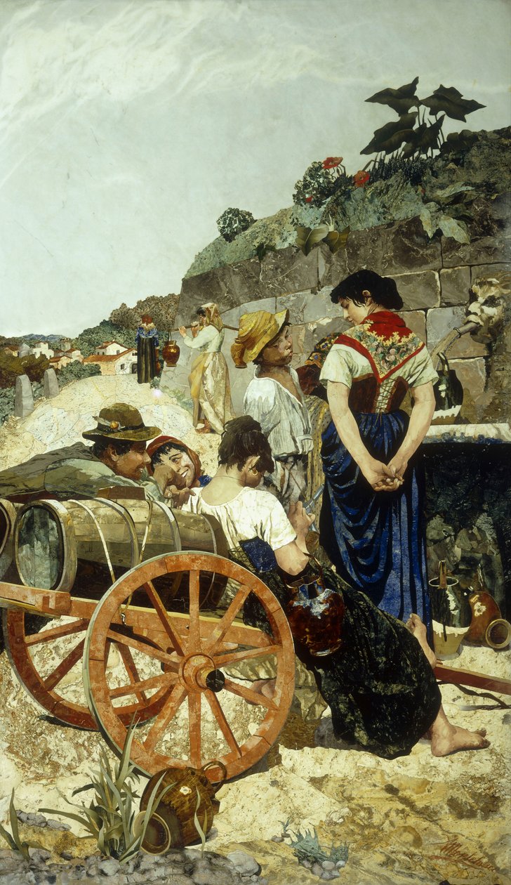 Scène de Marché Italien - Giovanni Montelatici
