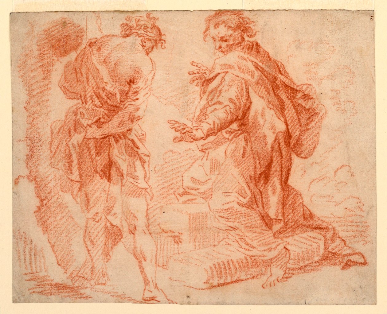 Dessin, figures debout et à genoux, 1735-1740 - Giovanni Paolo Panini