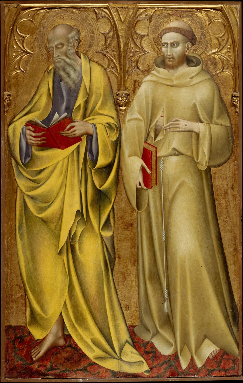 Saints Matthieu et François, vers 1435. - Giovanni di Paolo