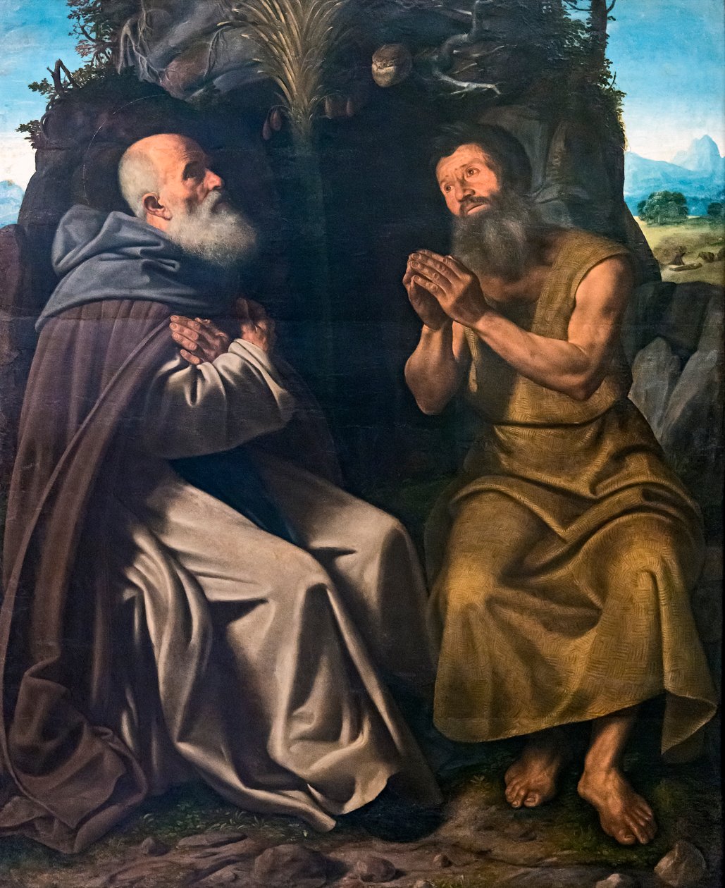 Antoine le Grand et Paul de Thèbes - Girolamo Savoldo